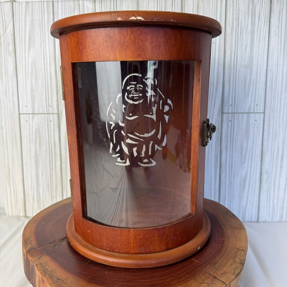 Pyrat Rums Other - Pyrat Rums Wooden Display Case Hoti Laughing Buddha Lantern Box with Handle 9in